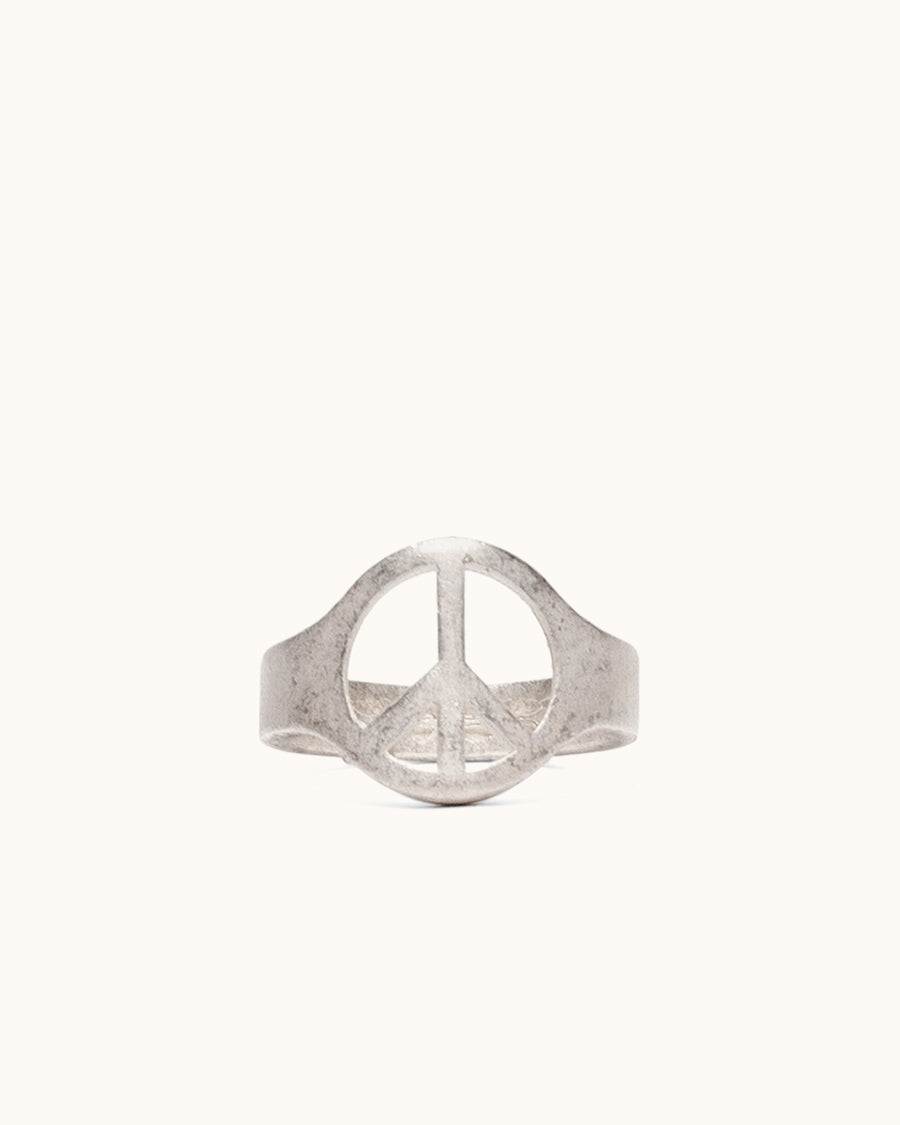 Raw Silver Peace Ring