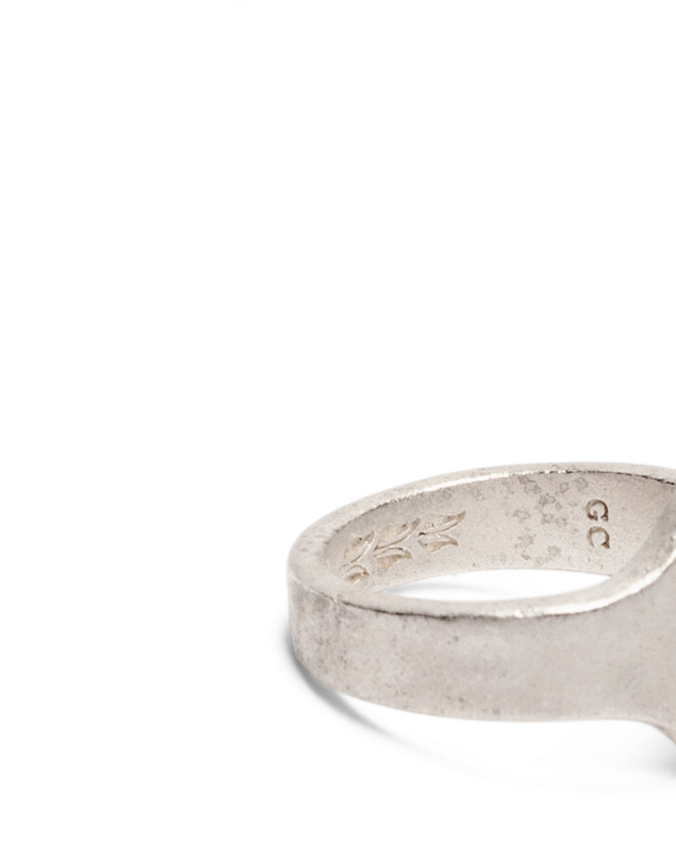 Raw Silver Peace Ring